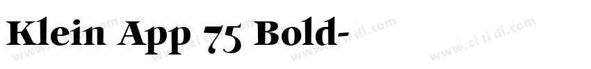Klein App 75 Bold字体转换